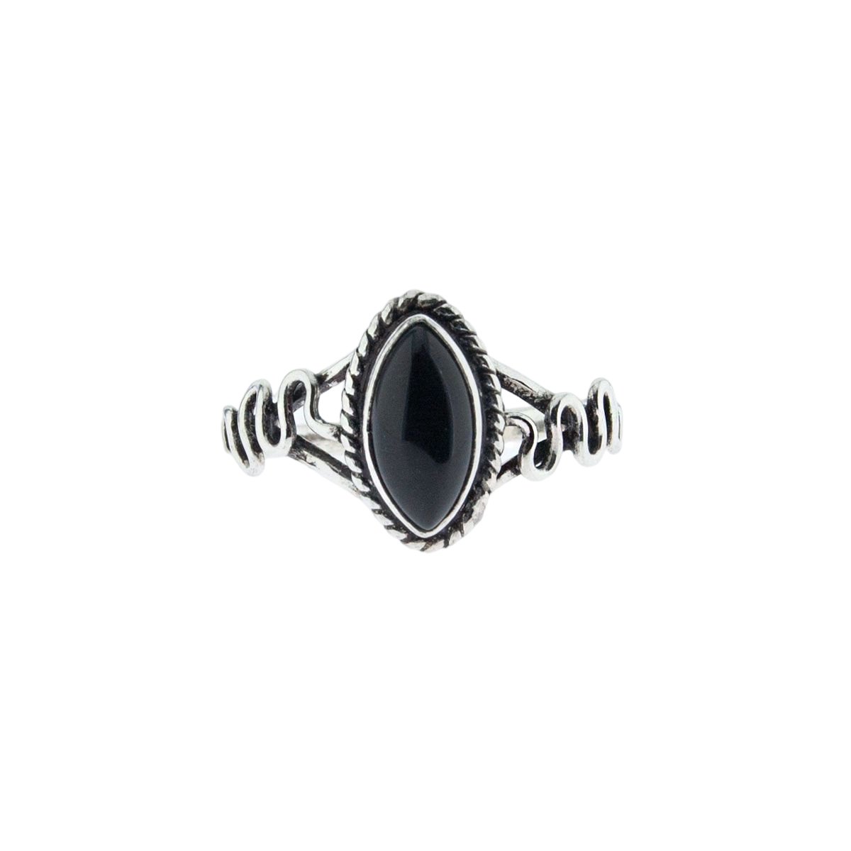 Jewelryz | Aruna | Ring 925 zilver met edelsteen zwarte onyx | 17.00 mm / maat 53