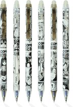 Ainy - Manga / Anime Uitwisbare Pen - set van 6 uitgumbare pennen met blauwe inkt voor in je etui balpen of pennenzak - kawaii balpennen middelbare schoolspullen - geschikt voor zowel volwassenen als kinderen (niet geschikt voor legami vulling)