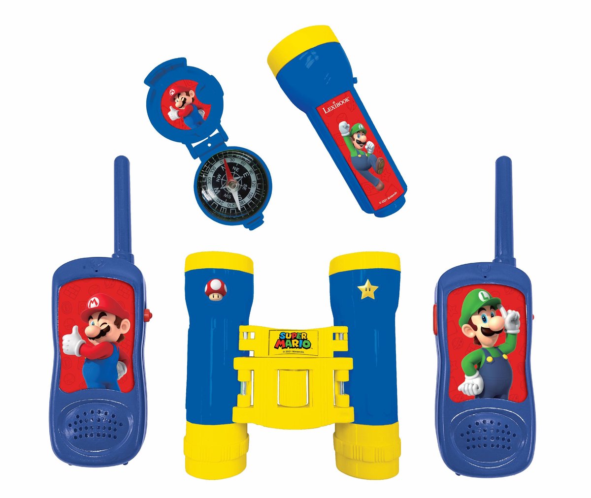 Super Mario Avonturenset met walkie-talkies tot 120m, verrekijker en kompas