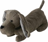 Boltze Deurstopper gewicht - dieren thema Teckel hondje - 1 kilo - groen/grijs - 38 x 15 cm- buiten/binnen deuren