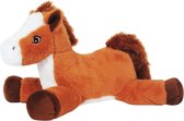 Knuffeldier Paard Merry - zachte pluche stof - boerderijdieren knuffels - lichtbruin - 38 cm
