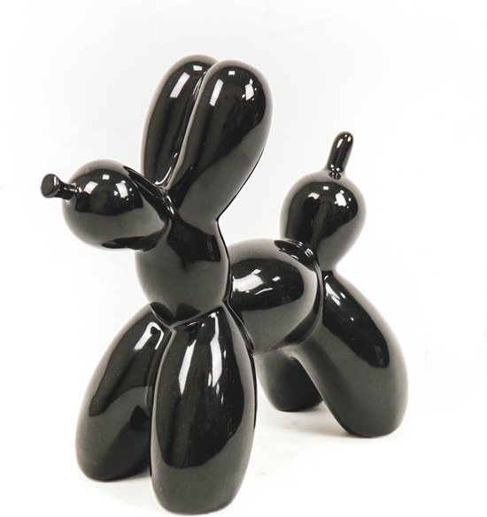 Housevitamin Ornament - Ballon Hond Zwart - Keramiek - 18,5X8,5X21,5. - Housevitamin