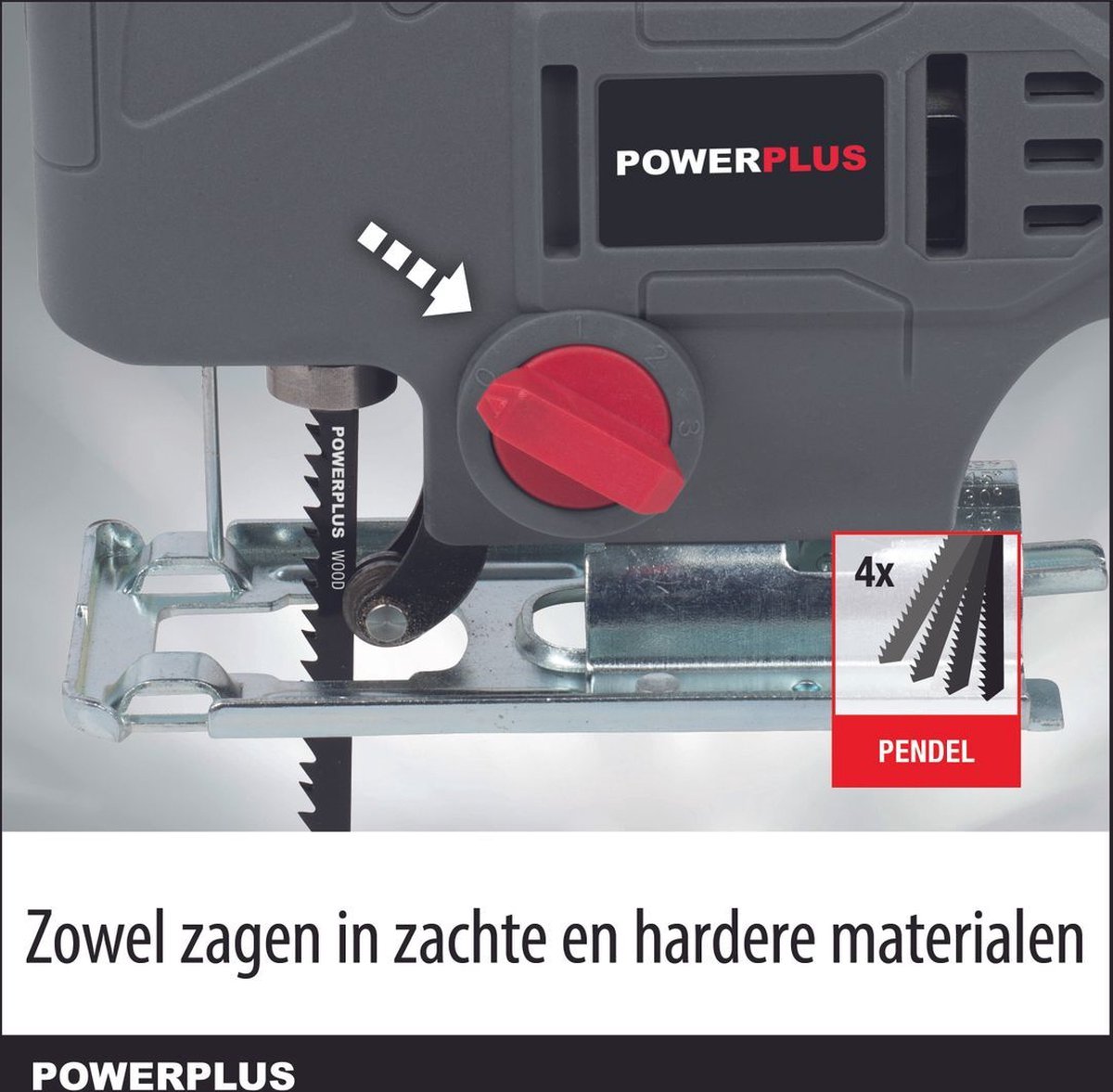 Powerplus accu decoupeerzaag POWEB2530 - 18V zaagmachine - 2500min-1 - zonder accu en lader - gereedschap met 1 acc. – foto 4