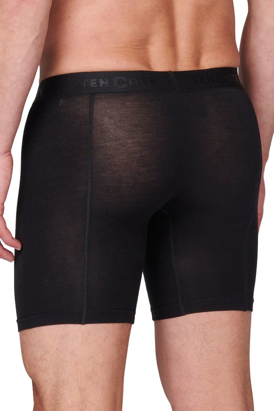 ten Cate Basics men shorts longs en viscose de bambou (pack de 4) - boxers pour hommes jambes longues - noir - Taille: M