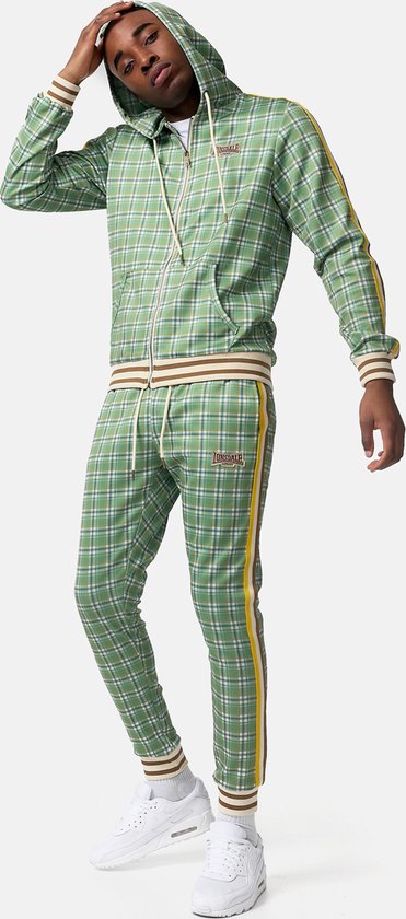 Lonsdale Trainingsanzug Littlestone ''The Gentlemen'' Trainingsanzug schmale Passform Green/Yellow/Ecru-XXL