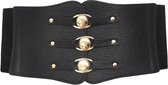 PLYESXALE-Ceinture corset large élastique pour Femme -Taille Plus Taille 90 CM- Riem- Zwart