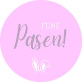 KLEINE FRUM - Fijne Pasen - Sluitzegel - 10 stuks - 4 cm - traktatie - stickers - Paashaas - paas decoratie - roze