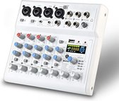 Mengpaneel dj - Mengpaneel mixer - Mengpaneel met versterker - Mengpaneel bluetooth - 30,5 x 22,4 x 6,8 cm - 7-kanaals