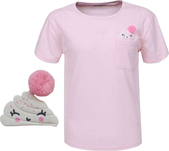 Glo- Story t-shirt visage avec boule rose 146