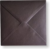 Cards & Crafts 50 Luxe metallic vierkante enveloppen - 14x14 - Chocolat brown - 110grams - 140x140mm