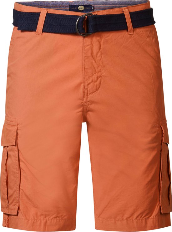 Petrol Industries - Heren Cargo Short met Riem Poplin - Oranje - Maat L