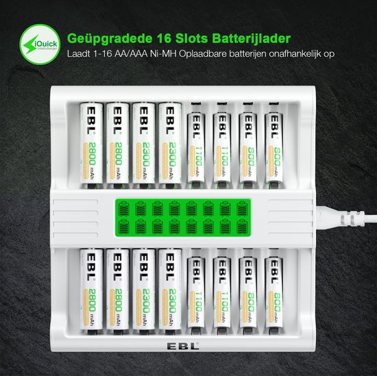 Chargeur Intelligent 8 Slots Pour Piles AA AAA - écran LCD - Recharge NiMH NiCD - Voyage