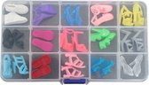 Accessoires pop - Opbergbox met 15 paar schoenen - Geschikt voor Barbie pop - Schoenen modepop - Opbergdoosje
