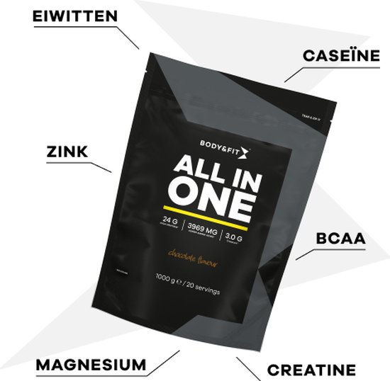 Body & Fit All in One Recovery Shake - Proteine Poeder - Whey Protein Chocolade - 20 Eiwitshakes (1 kilo) — afbeelding 2