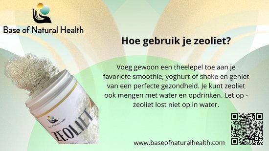 Base Of Natural Health - Zeoliet 100g - Natuurlijk Mineraal Voor een Schoner en Gezonder Leven - Natuurlijk mineraal - Kleimasker - Gezichtsmasker - Zeoliet Detox - Zeoliet Poeder - Verwijdert Zware Metalen uit Drinkwater - 100% Natuurlijk - Base Of Natural Health