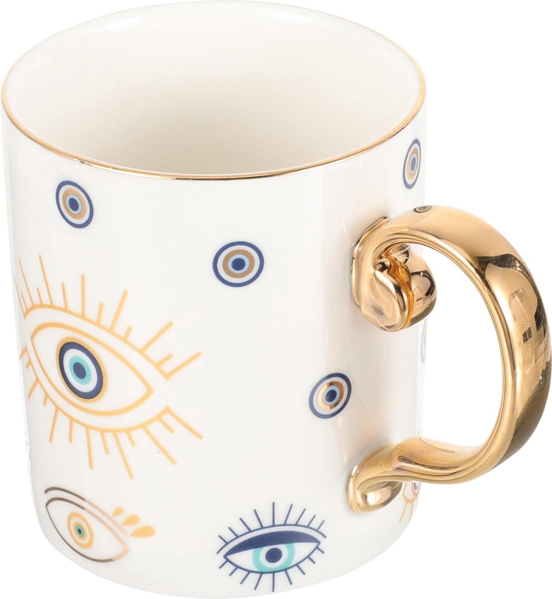 Keramische koffiekopjes, theekopjes, drinkbeker, boze blik, nazar ogen, ontbijtbeker, melk, cappuccino, latte, mok, theekopjes, koffiemok, koffiebeker voor thuis, kantoor, tafeldecoratie