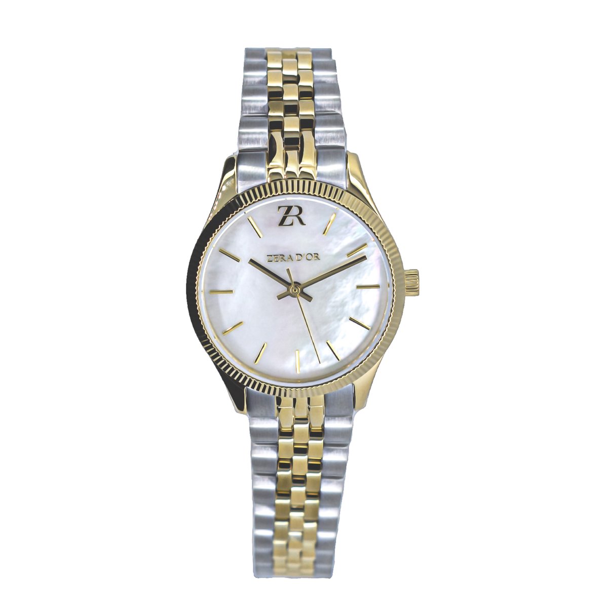 Zera d'or Dames horloge - Polshorloge 28mm waterdicht - zilver goudkleurig