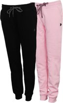 Lot de 2 pantalons de jogging Donnay avec élastique Carolyn - Pantalons de sport - Femme - Taille S - Noir et Pink (1071)