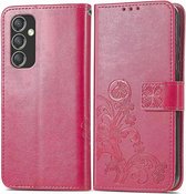 Geschikt voor Samsung Galaxy A55 5G - Wallet Case met 3 kaartsleuven - Book Case Hoesje - Rood