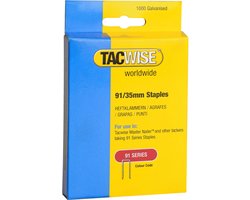 Tacwise nieten voor tacker - Type 91 - 35 mm - Gegalvaniseerd - 1000 stuks