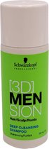 Schwarzkopf - 3D Men Sion - Shampoo - Mannen - Dieptereiniging - Cafeïne & Menthol - 2x 50 ml