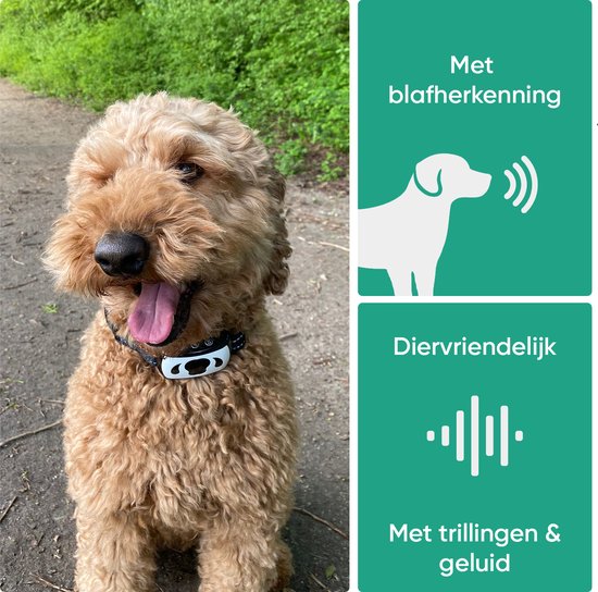 Animigo Anti Blafband voor honden - zonder schokken - Met ultrasoon geluid en trillingen - Oplaadbaar