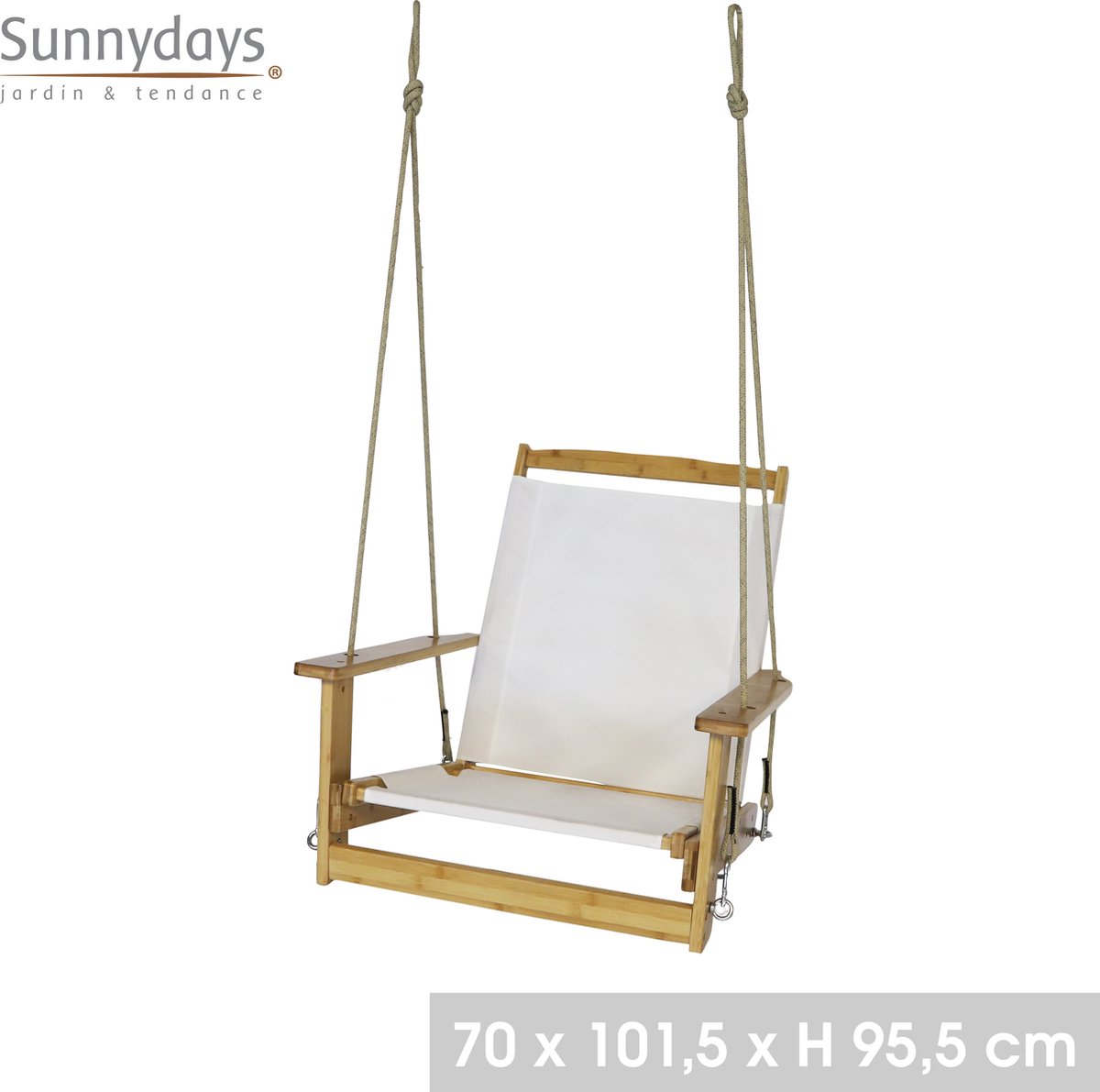 HANGSTOEL MET HOUTEN ARMLEUNINGEN 70X102XH96CM