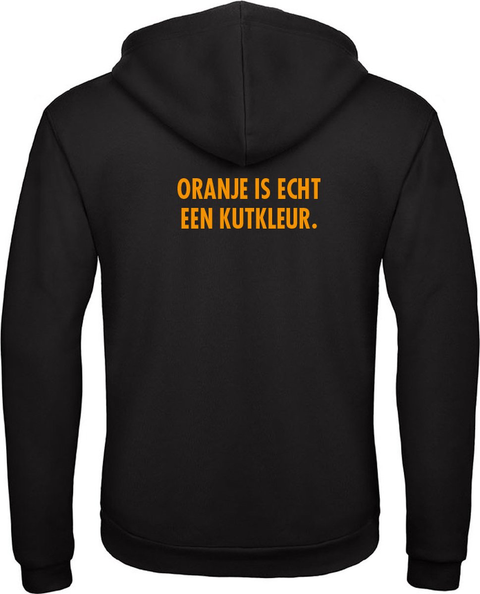 Hoodie zwart 3XL - Oranje is echt een kutkleur - soBAD. - Koningsdag - Unisex - Oranje - Voetbal - Nederland