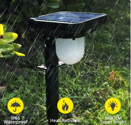 De Fleur - Tuinverlichting op zonnen energie met bewegings sensoren - 1800mAH - Solar tuinverlichting