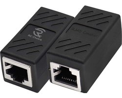 Internet Kabel Koppelstuk - 1 naar 1 - RJ45 naar RJ45 - Verlengstuk - 2 Stuks