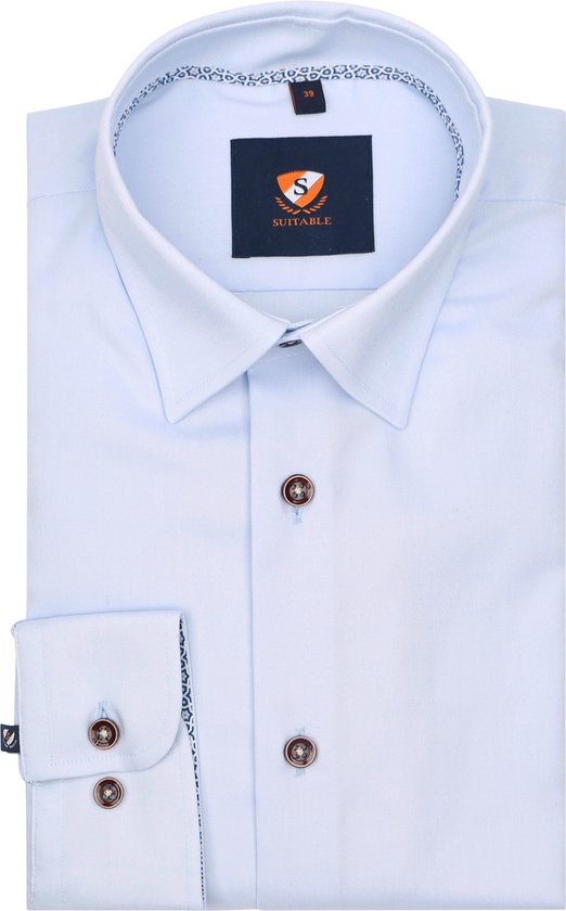 Suitable - Overhemd Lichtblauw 267-7 - Heren - Maat 42 - Slim-fit