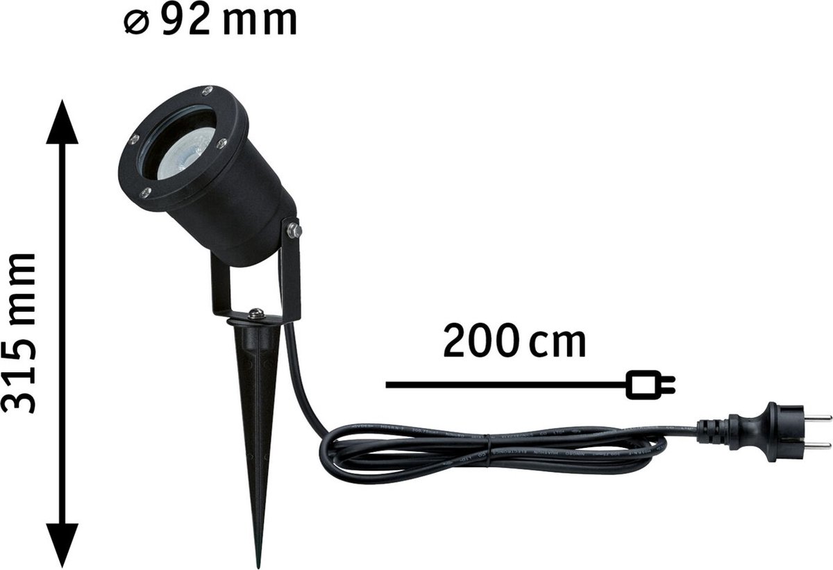 Paulmann 94397 buitenverlichting bolderlamp Classic IP44 dimbaar buitenverlichting donkergrijs buitenlamp metaal, glas tuinlamp E27