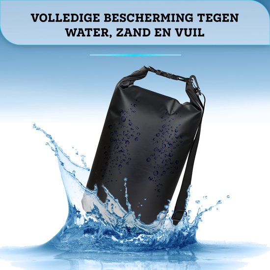 Somstyle Drybag 5 Liter - Droog Tas Waterdicht met Schouderriem - Voor Outdoor, Vakantie, Travel & Zwemmen - Zwart