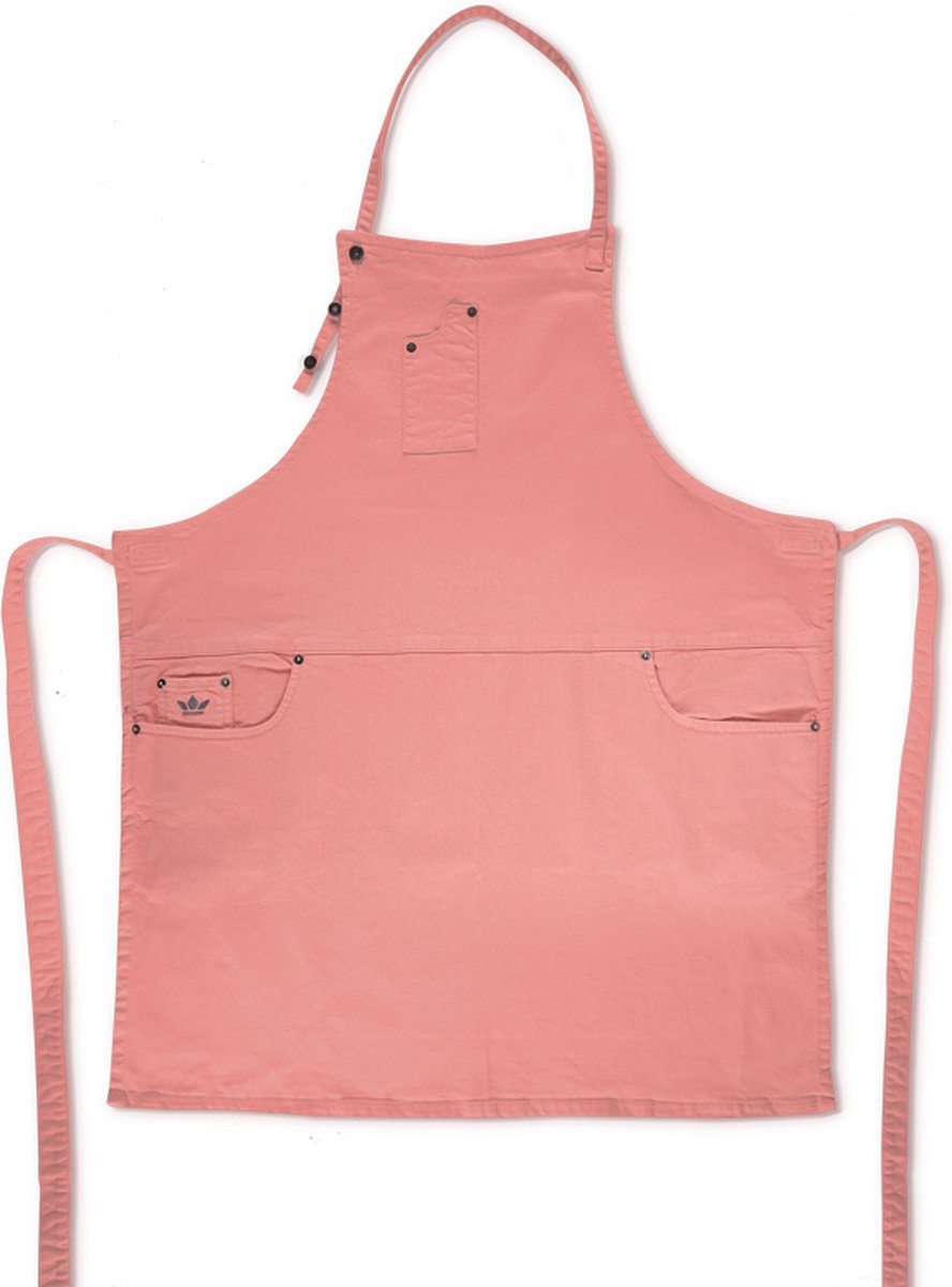 Dutchdeluxes - Denim - Barbecue - BBQ - Schort - Keuken - Indigo Jeans - 5 zakken - Roze