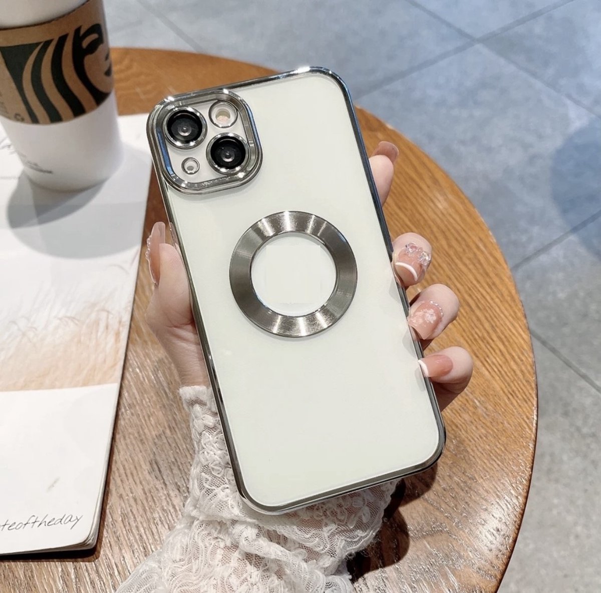 iPhone 13 hoesje met camera protector zilver