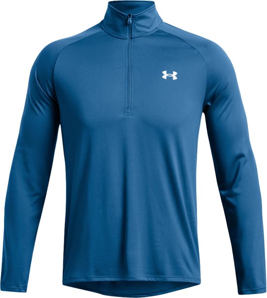 Under armour tech 2.0 1/2-zip top in de kleur blauw.