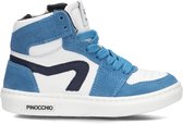 Pinocchio P1665 Hoge sneakers - Leren Sneaker - Jongens - Blauw - Maat 26