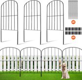 28x clôture de jardin décorative 61x33cm clôture métallique en acier au carbone clôture à insert 5,08cm distance de brochette clôture pour chien clôture en maille rail de lit éléments de clôture en métal avec matériel de montage