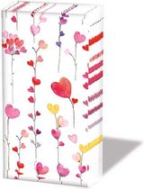 6 Pakjes papieren zakdoeken - Hearts garlands - Tissue - Hartjes - Liefde - Huwelijk - Valentijn
