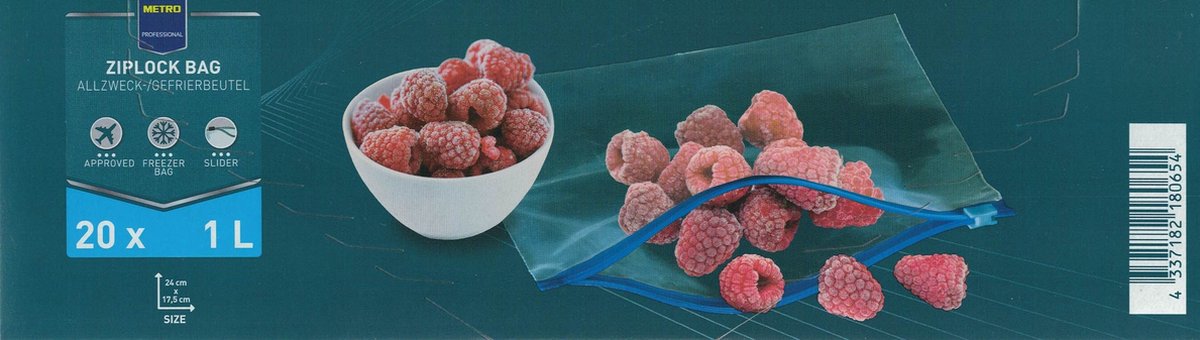 Ziplock zakjes 1L - 20 stuks 24cm x 17.5cm Sealbag ziplock bag