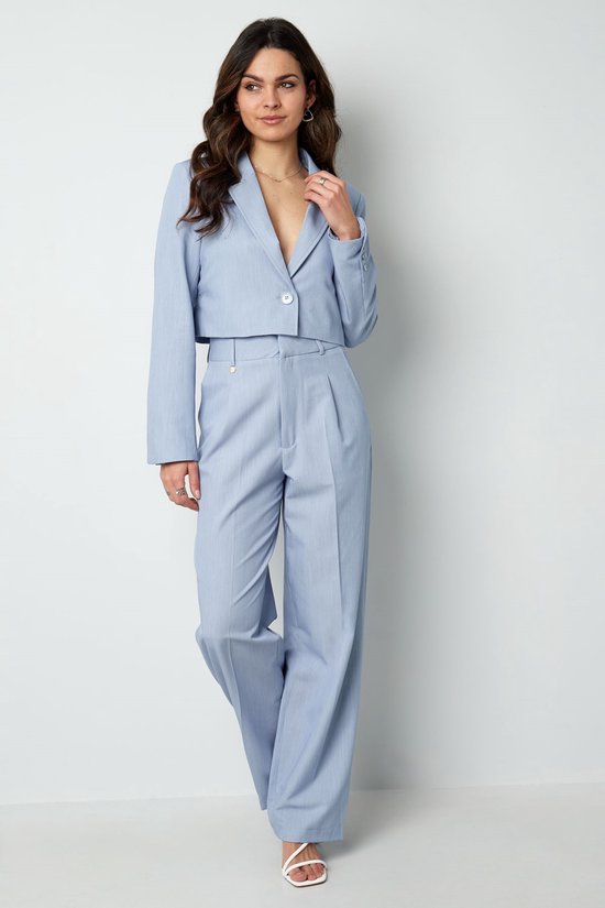 Pantalon à plis - pantalon à plis - femme - nouvelle collection - printemps/été 2024 - bleu - taille L