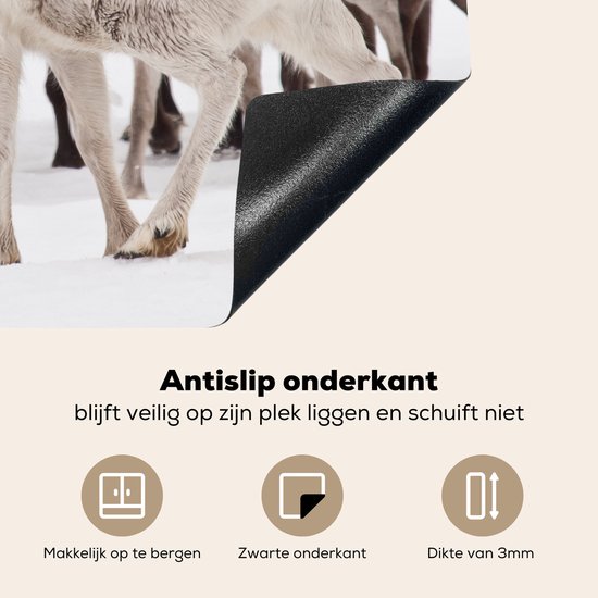 KitchenYeah® Inductie beschermer 65x52 cm - Een kudde rendieren - Kookplaataccessoires - Afdekplaat voor kookplaat - Inductiebeschermer - Inductiemat - Inductieplaat mat