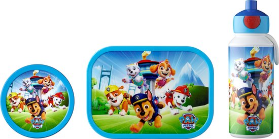 Foto: Mepal lunchset campus broodtrommel drinkbeker en fruitbox lunchset voor kinderen paw patrol pups