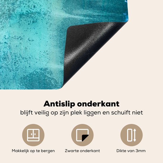 KitchenYeah® Inductie beschermer 81.2x52 cm - Blauw water en mooi strand bij de Kust van Ningaloo - Kookplaataccessoires - Afdekplaat voor kookplaat - Inductiebeschermer - Inductiemat - Inductieplaat mat