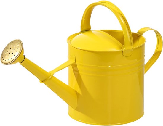 Arrosoir nostalgique, 5 l, environ 41 x 26 x 19 cm, zinc, jaune