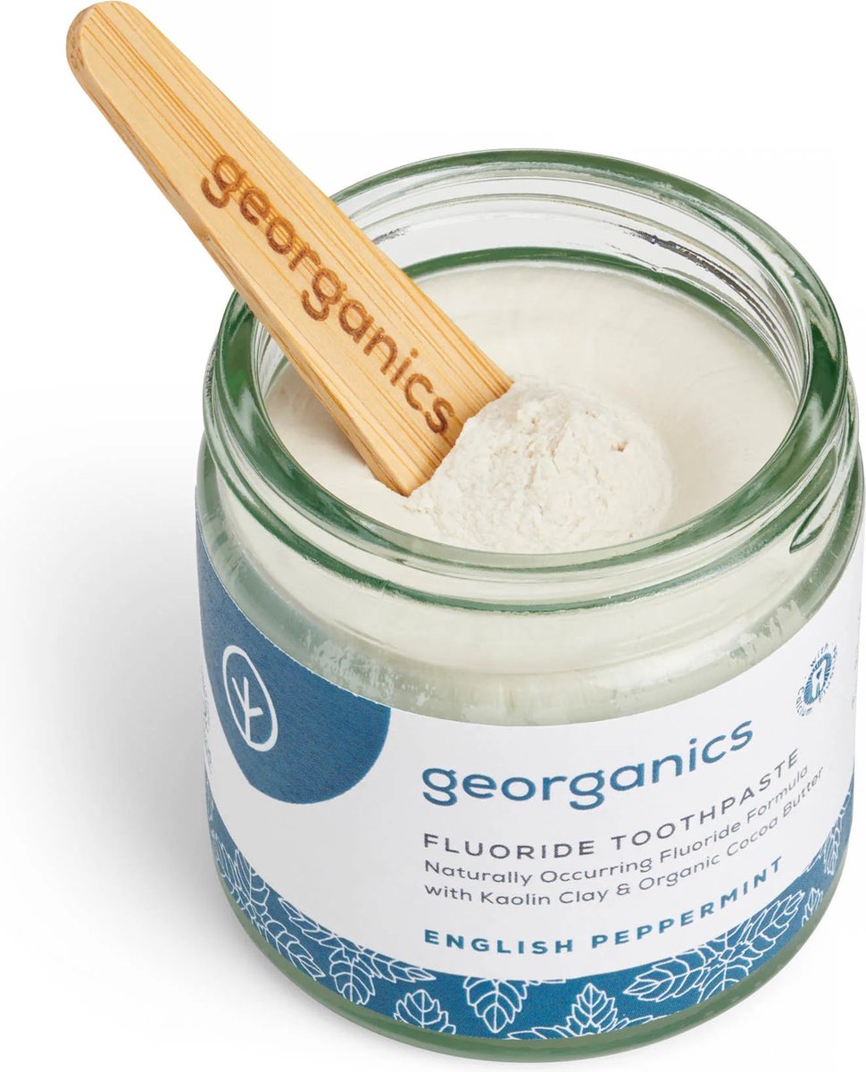 Goedkoopste Georganics Fluoride Tandpasta - Pepermunt - Duurzame verpakking - Cacaoboter - Antibacteriële tandverzorging