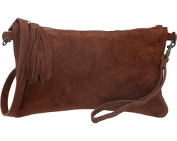 Charm London Brixton Clutch/avondtasje - 100% Leer - Leren Tas - Bruin