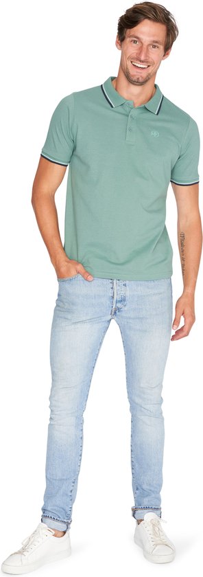 Mario Russo - Polo pour hommes SS Tipped Polo Edward - Vert - Taille XL