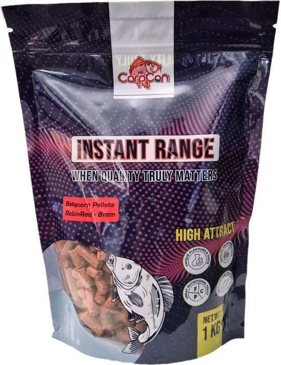 Babycorn Pellets 'Robin Red' 8mm - 1kg - Karper/Witvis Pellets - Lokvoer/Aas voor Vissen — afbeelding 3
