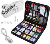 Bol.com JC Handy Stitch - PREMIUM Handnaaimachine met USB Kabel en 108 Delige Starterskit - Draagbare reis naaimachine - Elektri... aanbieding